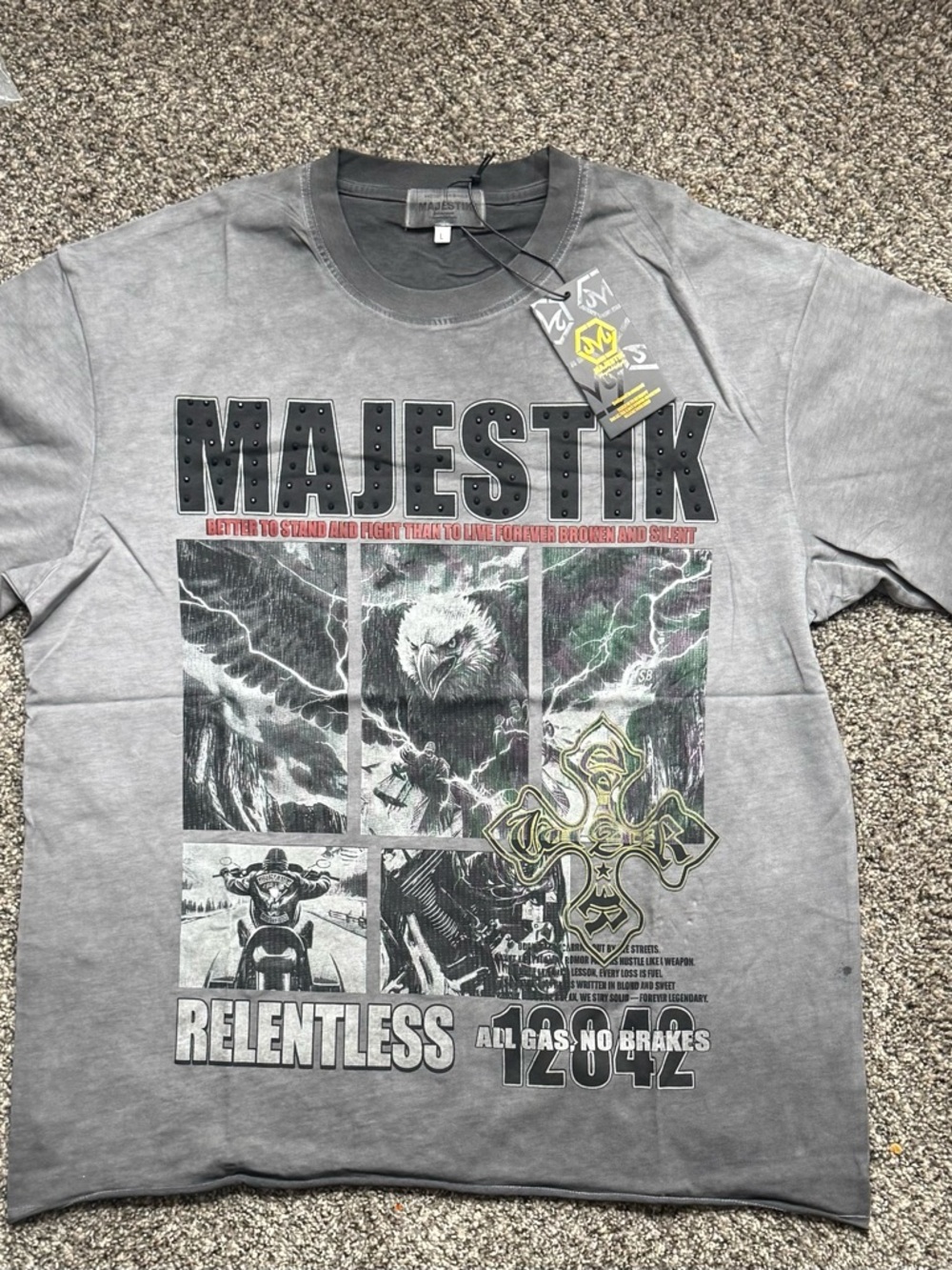 Majestik Gray Graphic Print Dress Shirt